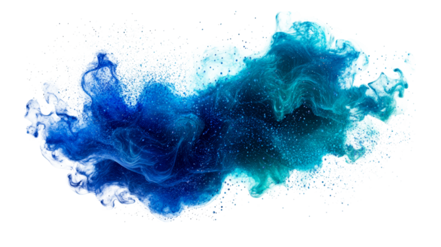 Fluid Blue Texture with Swirls and Particle Accents, cut out transparent