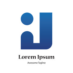 ij letter initial logo design icon