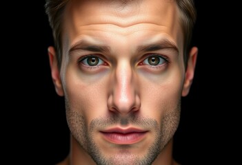 Male portrait on black background