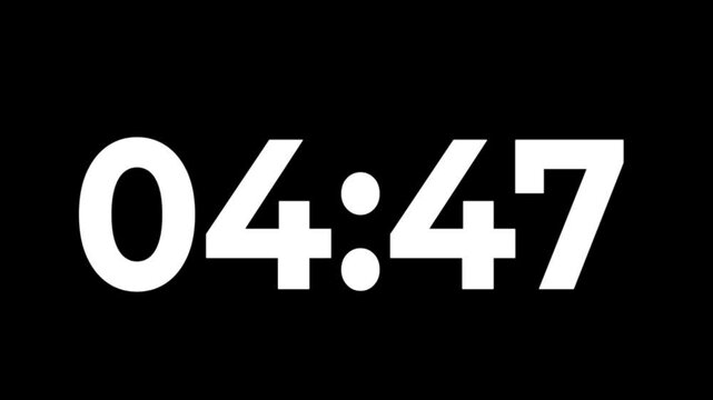 5 minute stopwatch , analog neon clock icon animation .5 minute countdown timer