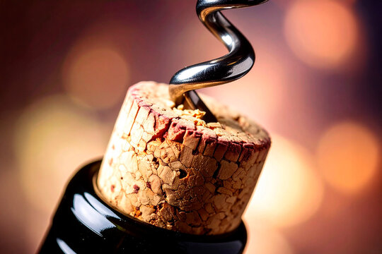 descorchador, corcho, botella, vino, destapar, alcornoque, ai, sacacorchos, alcohol, beber, rojo, abridor, apertura, abierto, macro, bebida, celebraciones, restaurante, uva, tinto