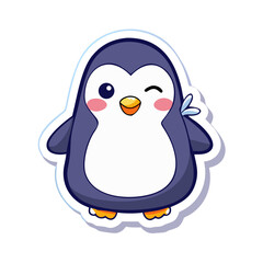 Obraz premium kawaii bird sticker icon 
