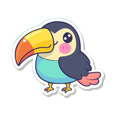 Obraz premium kawaii bird sticker icon 