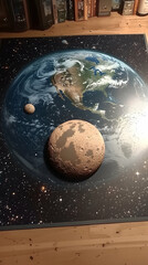 Earth and moon poster