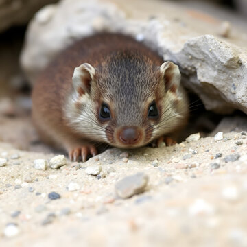 Cape hyrax (Procavia capensis), female dormant, captive
