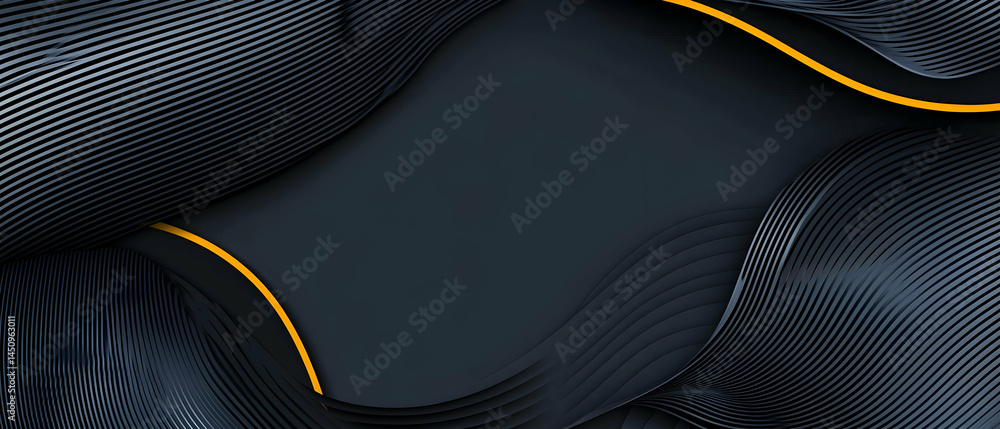 Poster abstract geometric pattern design with dark colors and yellow lines