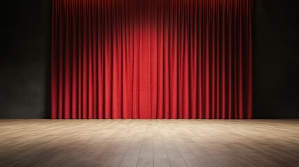 Red stage curtain on dark background arts entertainment