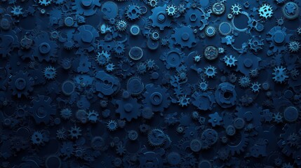 Dark blue gears and cogs