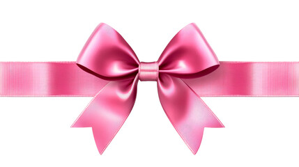 Naklejka premium Pink ribbon bow detail, decoration for gift, cut out transparent