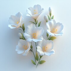 Elegant White Flowers With Green Stems High Resolution Photo In Soft Lighting