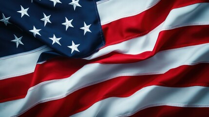 Waving flag red white blue stripes stars background