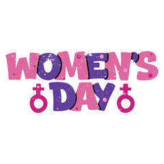Women's Day Lettering Vector Design.