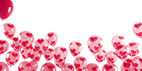  Pink balloons bunch on floor transparent PNG, isolated background.PNG