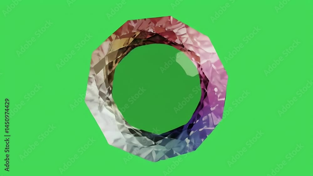Aufkleber abstract geometric shape with gradient on green background