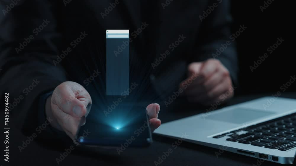 Poster this image illustrates a futuristic interface showcasing ai technology with dynamic data visualizati