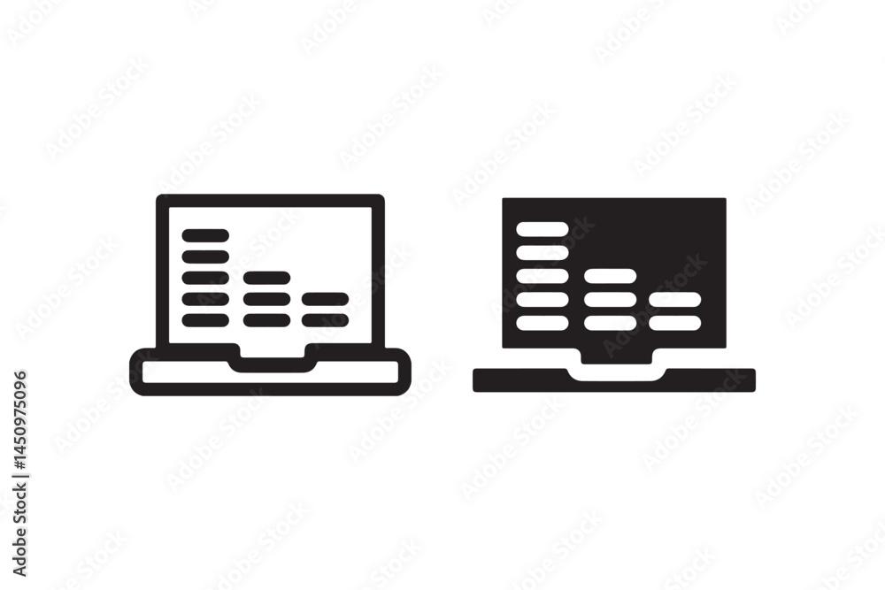 Poster laptop with audio equalizer icon vector vector
