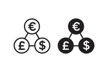 Fototapeta premium Currency exchange network with dollar euro pound Vector