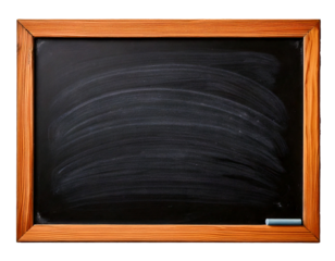 Blank blackboard with chalk, isolated and separated on a pure white transparent background, showcasing an empty, clean slate, ideal for creative, educational, or professional purposes, allowing for fr