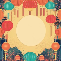 Chinese style lunar new year background