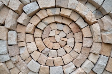 Circular stone mosaic pattern