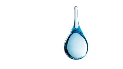 Refraction within abstract teardrop shape, cut out transparent