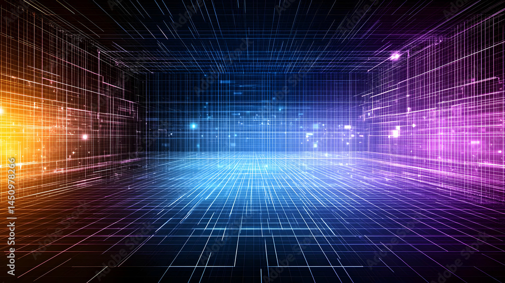 Poster abstract futuristic digital network background