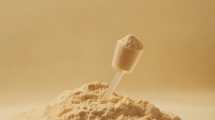 Vanilla Protein Powder in a Plastic Scoop - Low Resolution 6x