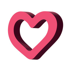 3d heart clipart Single element for design