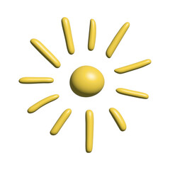 3d abstract sun symbol Summer clipart Single element for design