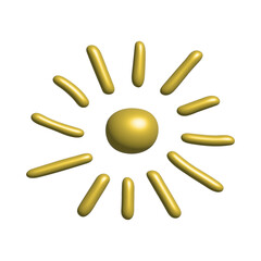3d abstract sun symbol Summer clipart Single element for design