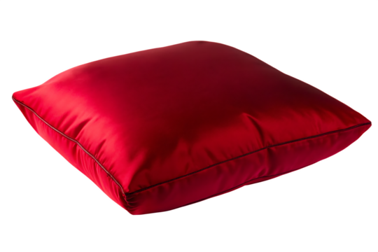 red elegant pillow isolated on white or transparen background PNG