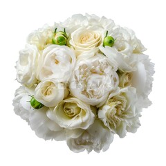 Obraz premium Bridal Bouquet Featuring Elegant White Roses and Peonies