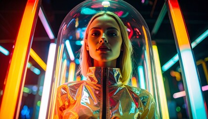 Fototapeta premium The capsule acts as a portal to another realm. 