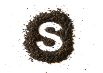 Dirt, alphabet letter S, soil isolated on white background