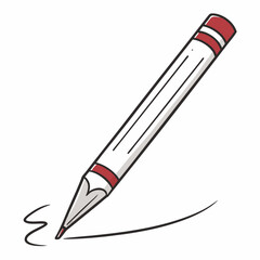 Cartoon Pencil Drawing Line Art Illustration Writing Or Sketching On White Paper
