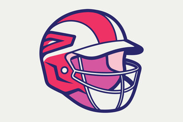 Naklejka premium Baseball or Softball Helmet Vector Clipart - Outline, Silhouette & Color