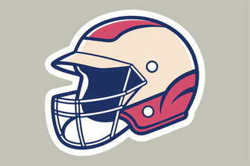 Baseball or Softball Helmet Vector Clipart - Outline, Silhouette & Color