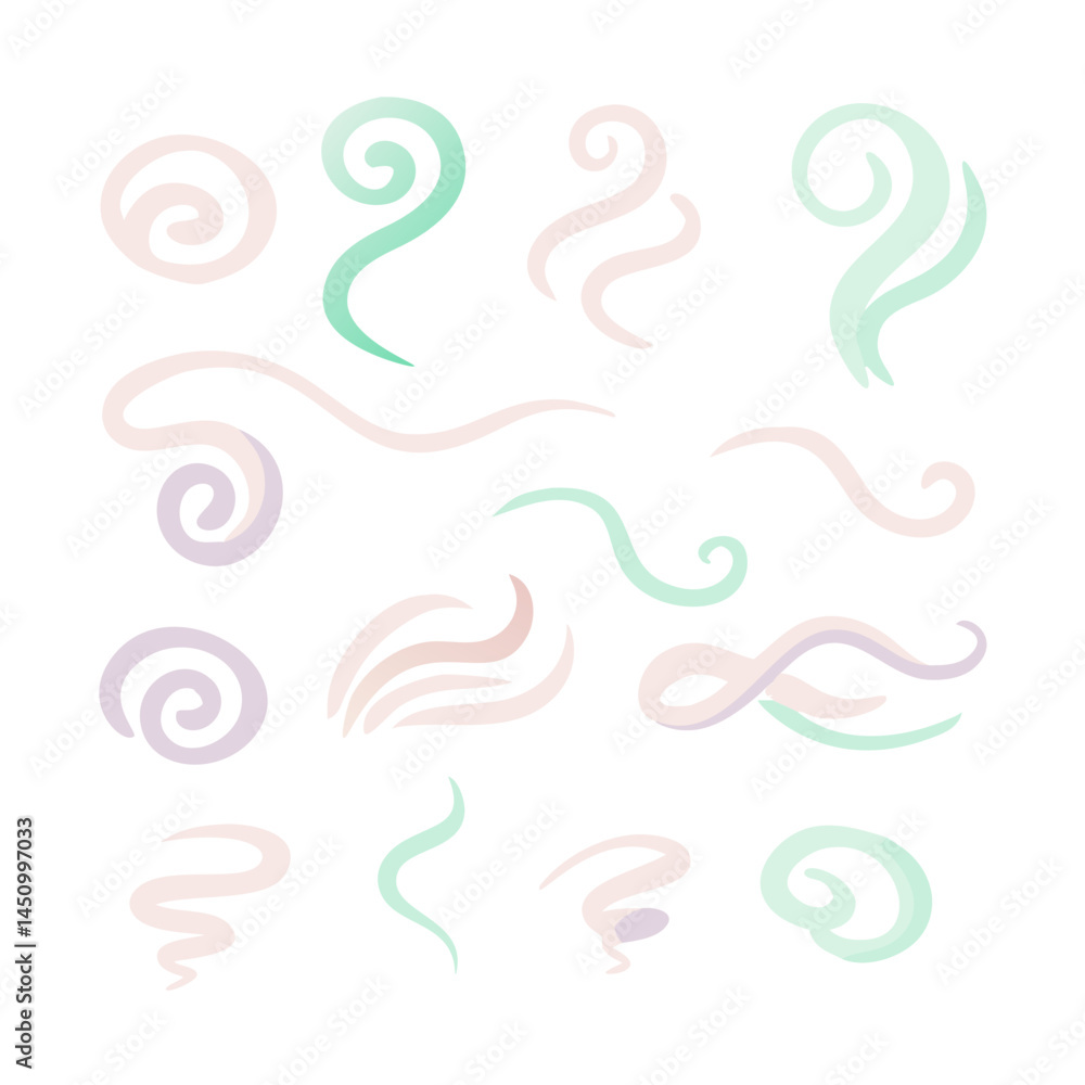 Poster swirls and curves vector graphic set abstract decorative elements design collection