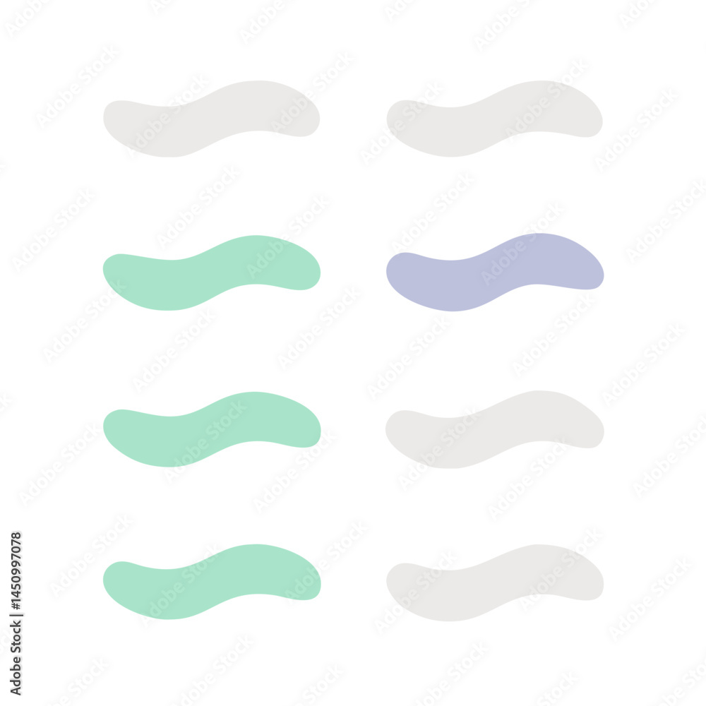 Poster abstract blob shapes pattern in pastel colors on a black background