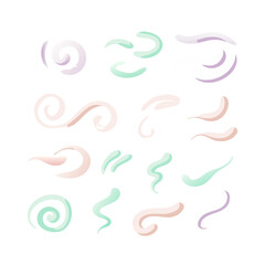 Abstract Swirls And Curves Collection Graphic Design Elements On Black Background
