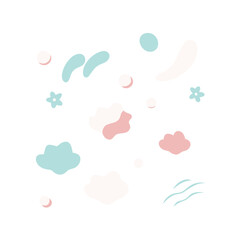 Minimalist Abstract Pattern Featuring Pastel Shapes On A Black Background Vector Graphic