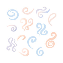 Elegant Gradient Swirls And Curls Vector Design Elements On Black Background
