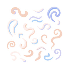 Playful Abstract Swirls And Curves Vector Illustration On A Black Background