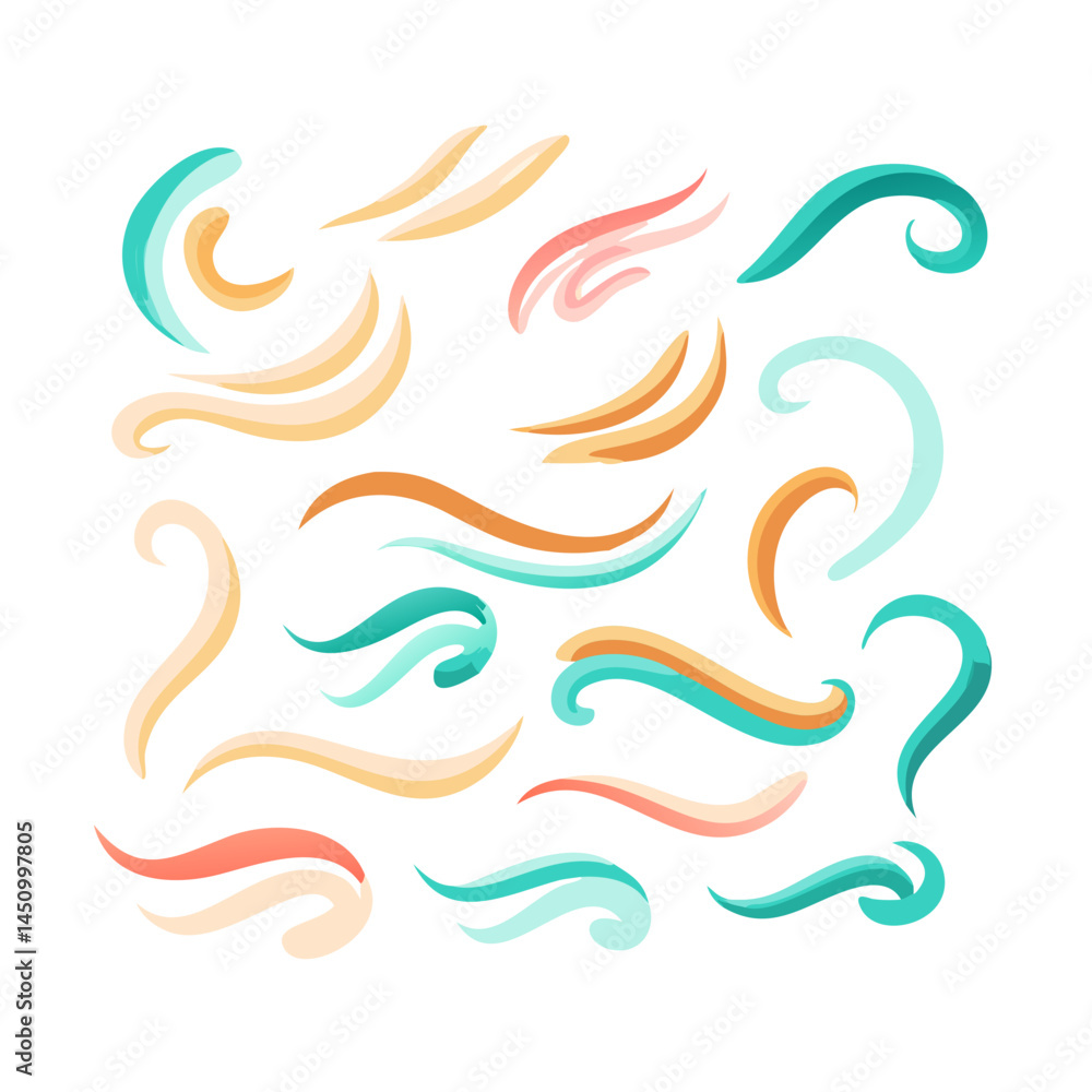 Poster decorative graphic elements set isolated on black background for design projects