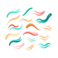 Vibrant Wavy Shapes On Black Background Abstract Graphic Design Element