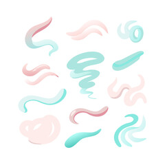 Playful Hand Drawn Swirls And Curves Vector Illustration Isolated On Black Background