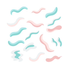 Colorful Wavy Shapes Pattern On Black Background Contemporary Abstract Vector Illustration