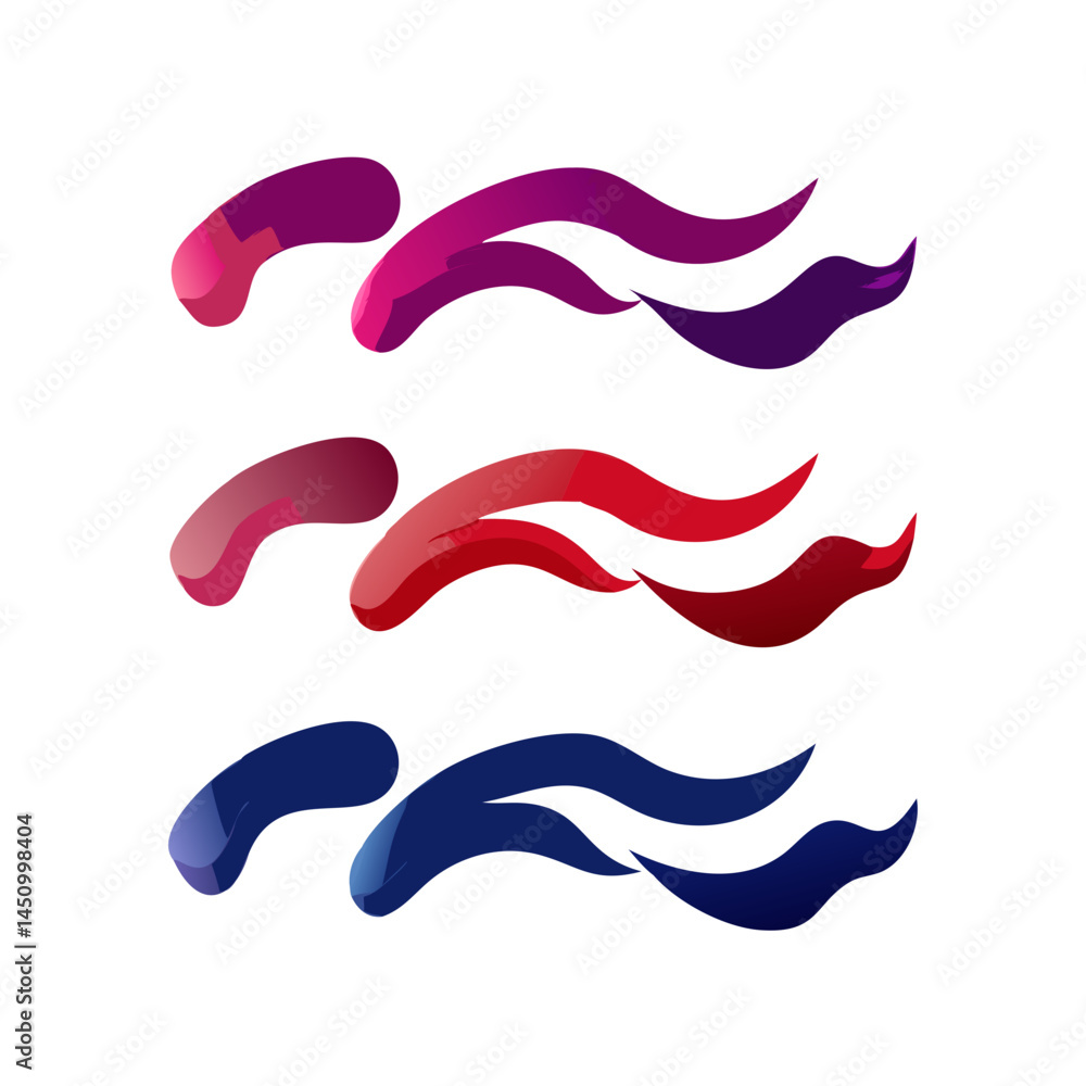 Poster abstract colorful gradient waves on black background vector art illustration design