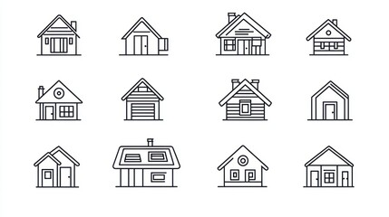 Fototapeta premium Simple House Icons Collection (5)