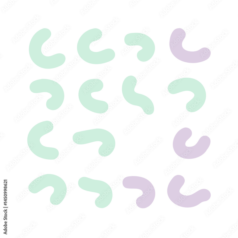 Poster abstract shapes pattern in pastel colors with black background minimalist style
